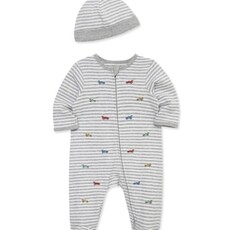 Little Me race cars footie-hat