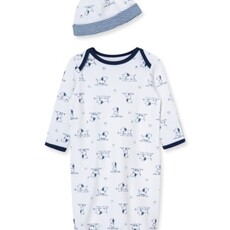 Little Me puppy toile gown/hat