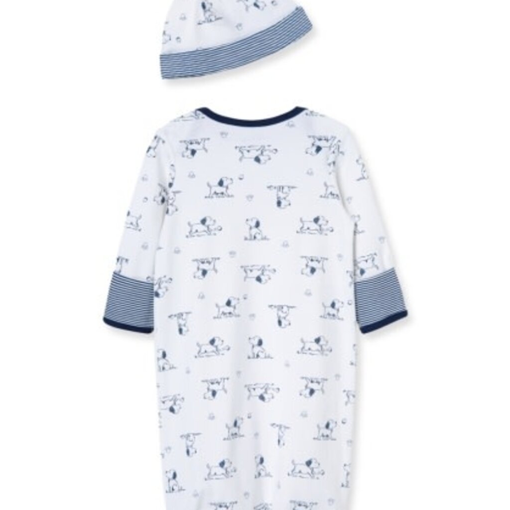Little Me puppy toile gown/hat