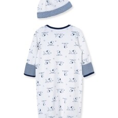 Little Me puppy toile gown/hat