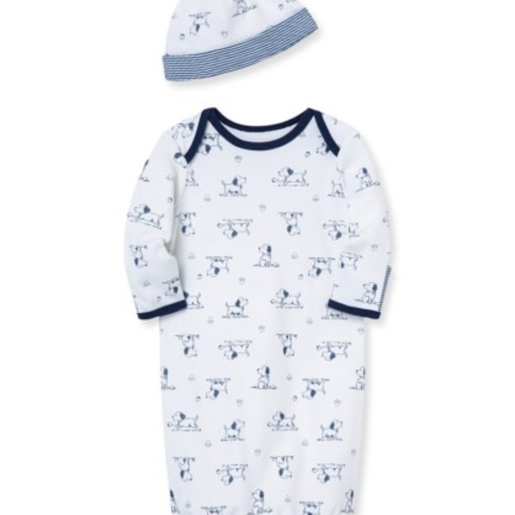 Little Me puppy toile gown/hat