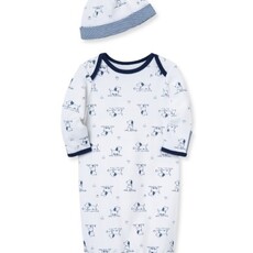 Little Me puppy toile gown/hat