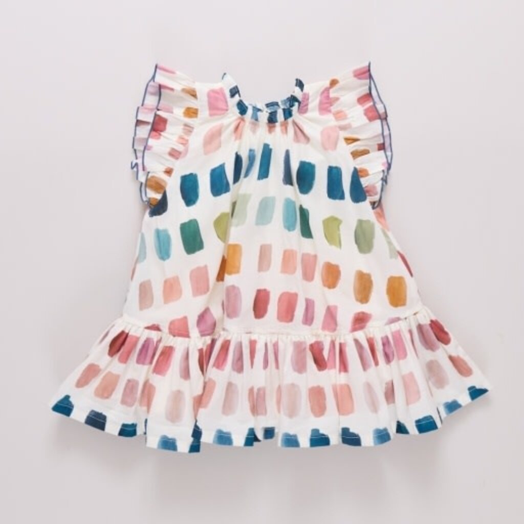 PINK CHICKEN girls harper dress - paint swatches