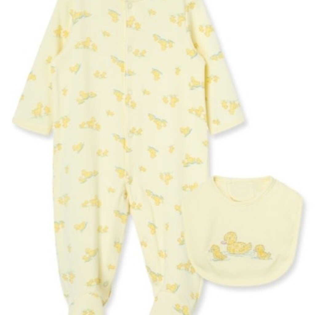 Little Me ltl ducks footie /bib