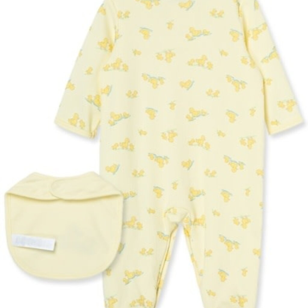 Little Me ltl ducks footie /bib