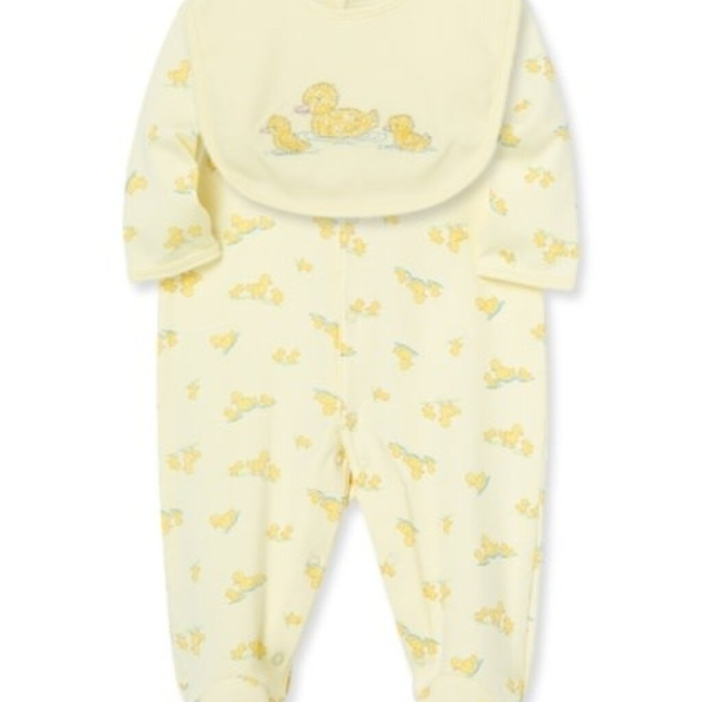 Little Me ltl ducks footie /bib