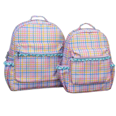 SUGAR BEE CLOTHING Girls Backpack - Pink Plaid