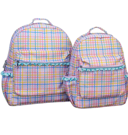 SUGAR BEE CLOTHING Girls Backpack - Pink Plaid