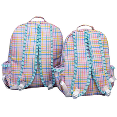 SUGAR BEE CLOTHING Girls Backpack - Pink Plaid