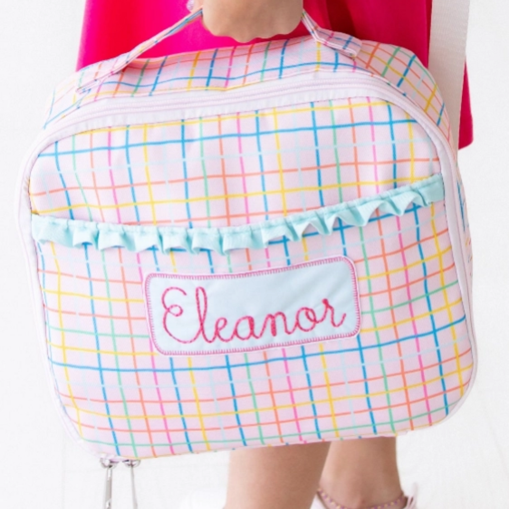 SUGAR BEE CLOTHING Insulated Lunch Bag - Pink Plaid