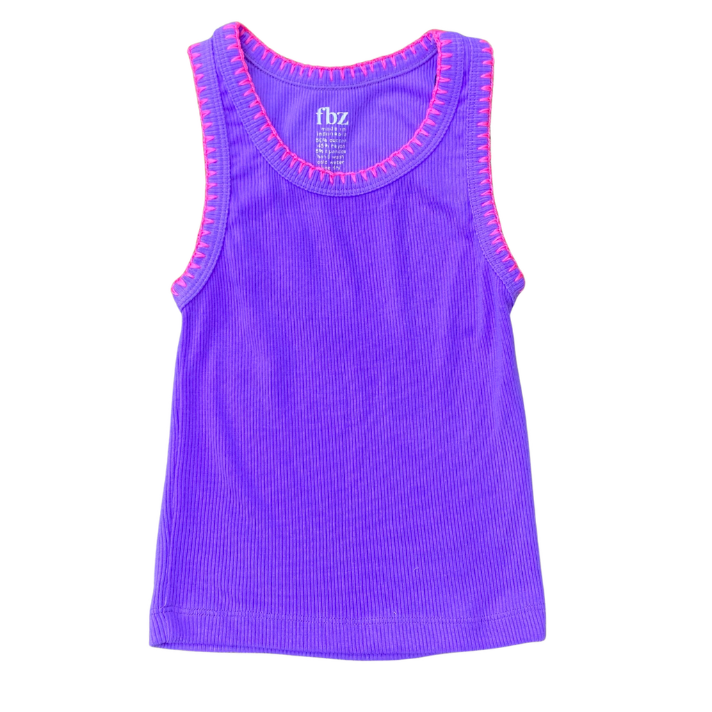 FLOWERS BY ZOE Neon Purple Tank Top