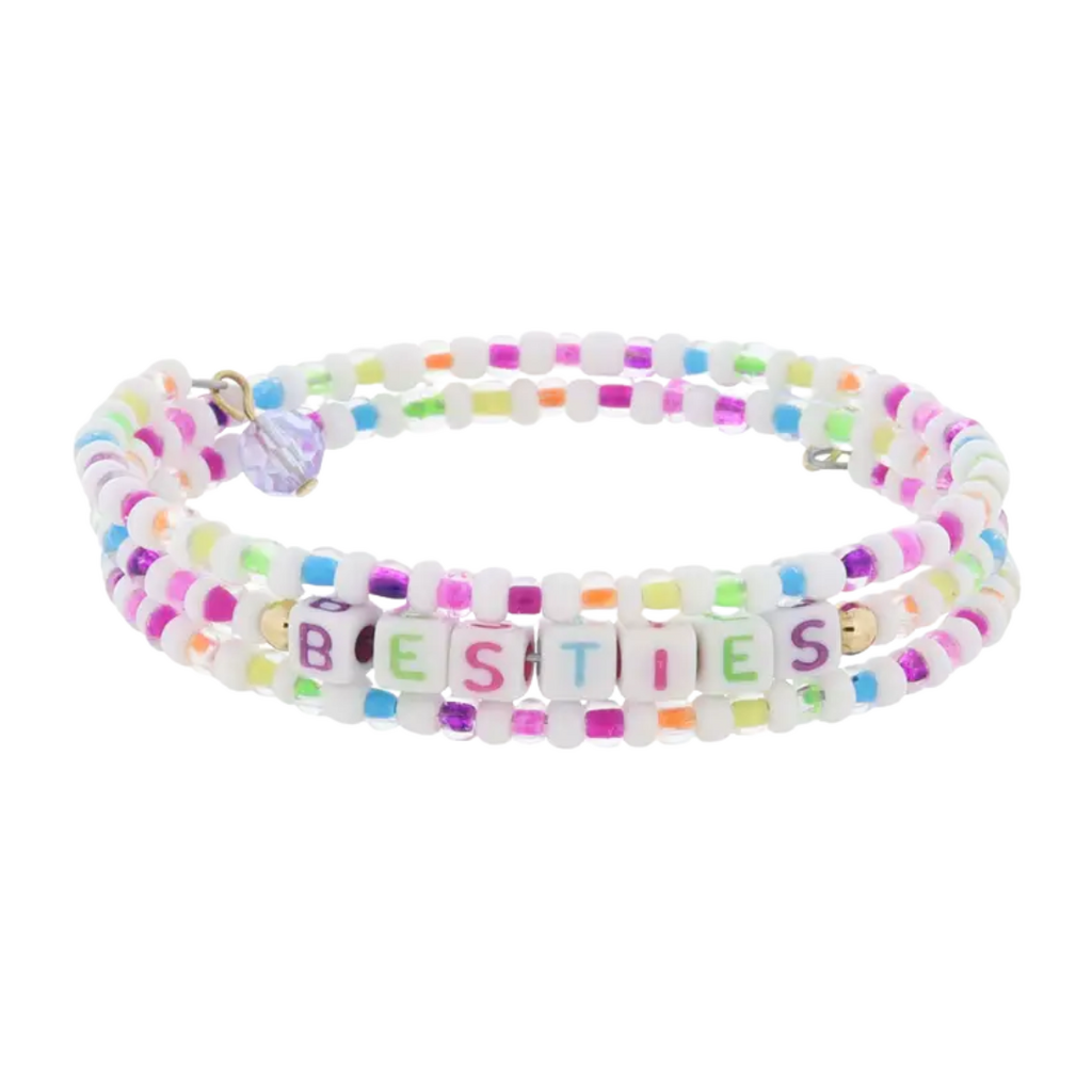 JANE MARIE Kids and White with "Besties" Coil Bracelet