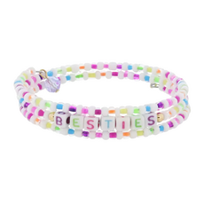 JANE MARIE Kids and White with "Besties" Coil Bracelet
