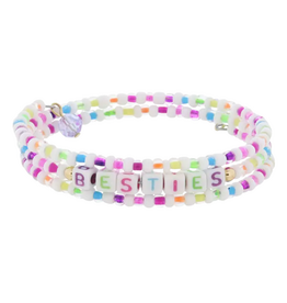 JANE MARIE Kids and White with "Besties" Coil Bracelet