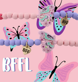 JANE MARIE Kids Matte Beaded with Bff Butterflies Set Bracelet