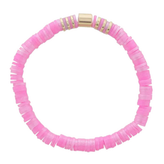 JANE MARIE Kids Pink Iridescent Sequins with Gold Beads Bracelet