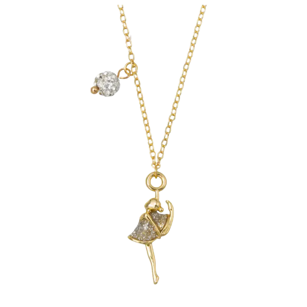 JANE MARIE Kids 18K Gold Plated O Chain Necklace with Ballerina