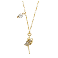 JANE MARIE Kids 18K Gold Plated O Chain Necklace with Ballerina