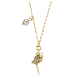 JANE MARIE Kids 18K Gold Plated O Chain Necklace with Ballerina