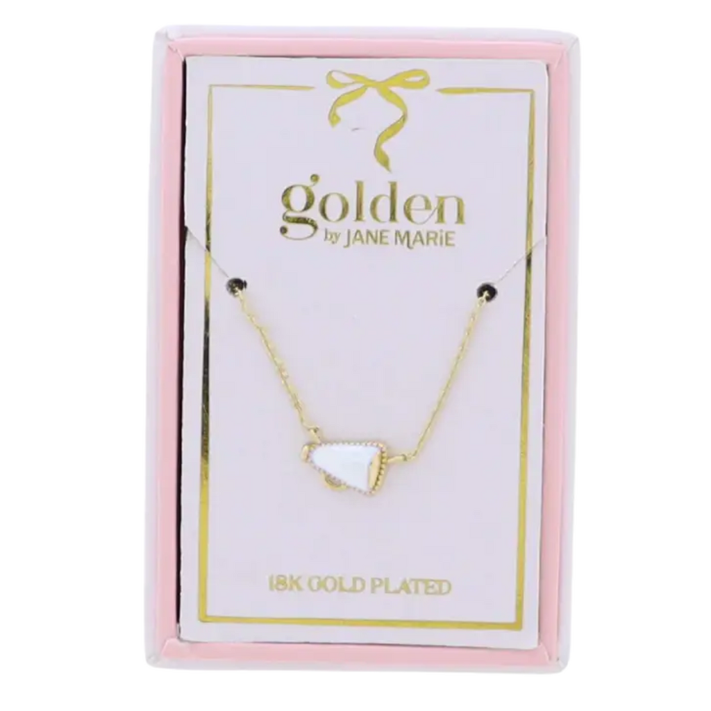 JANE MARIE Kids 18K Gold Plated Necklace with White Megaphone