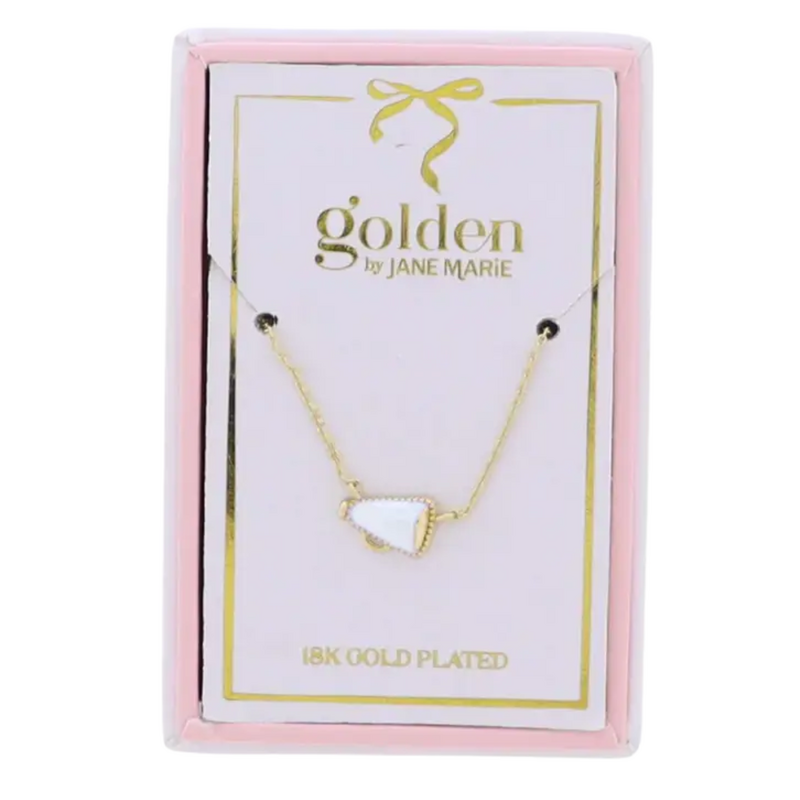 JANE MARIE Kids 18K Gold Plated Necklace with White Megaphone