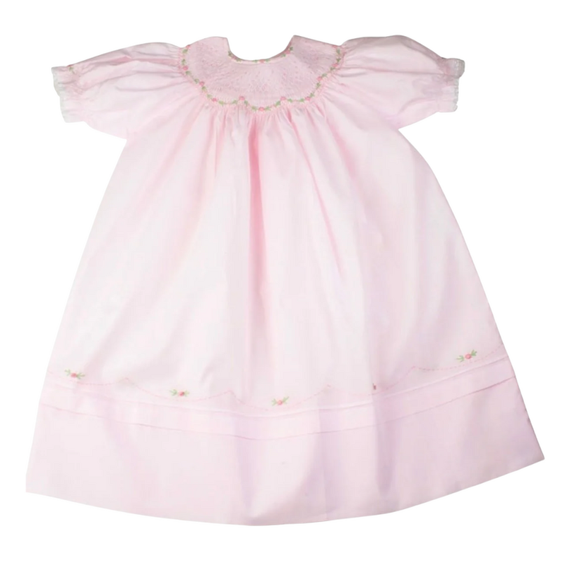 FELTMAN BROTHERS ROSETTE BISHOP DRESS-PINK