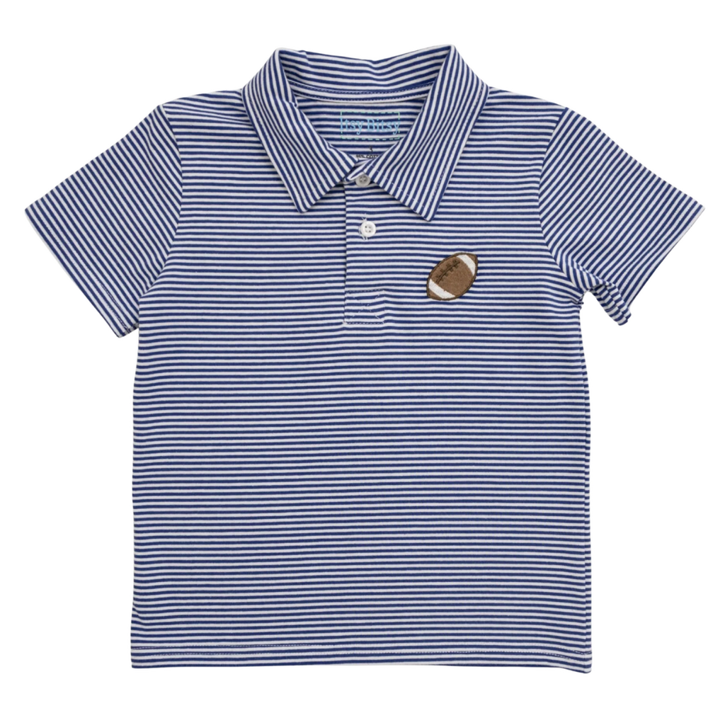 ITSY BITSY Football Polo-Royal Stripe