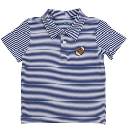ITSY BITSY Football Polo-Royal Stripe