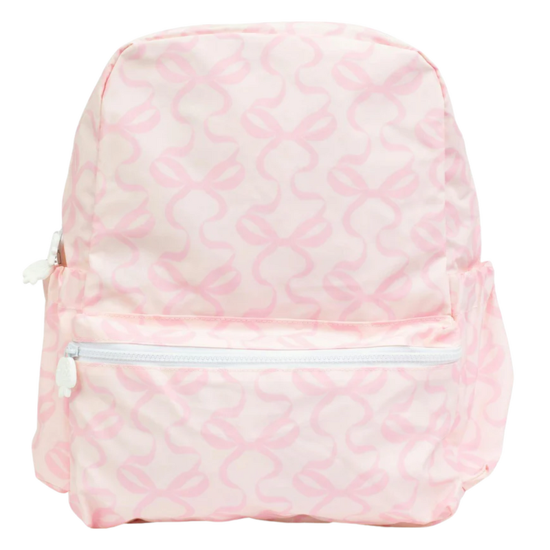 APPLE OF MY ISLA The Backpack in Bows on Pink-Large