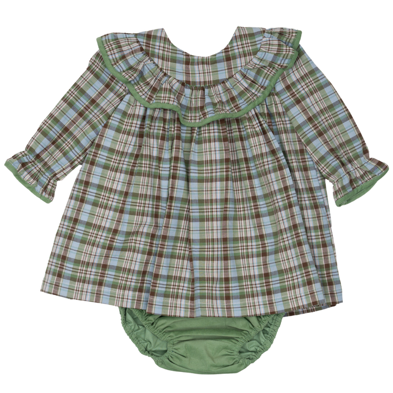 The Oaks Apparel Layla Greenbriar Plaid Bloomer Set