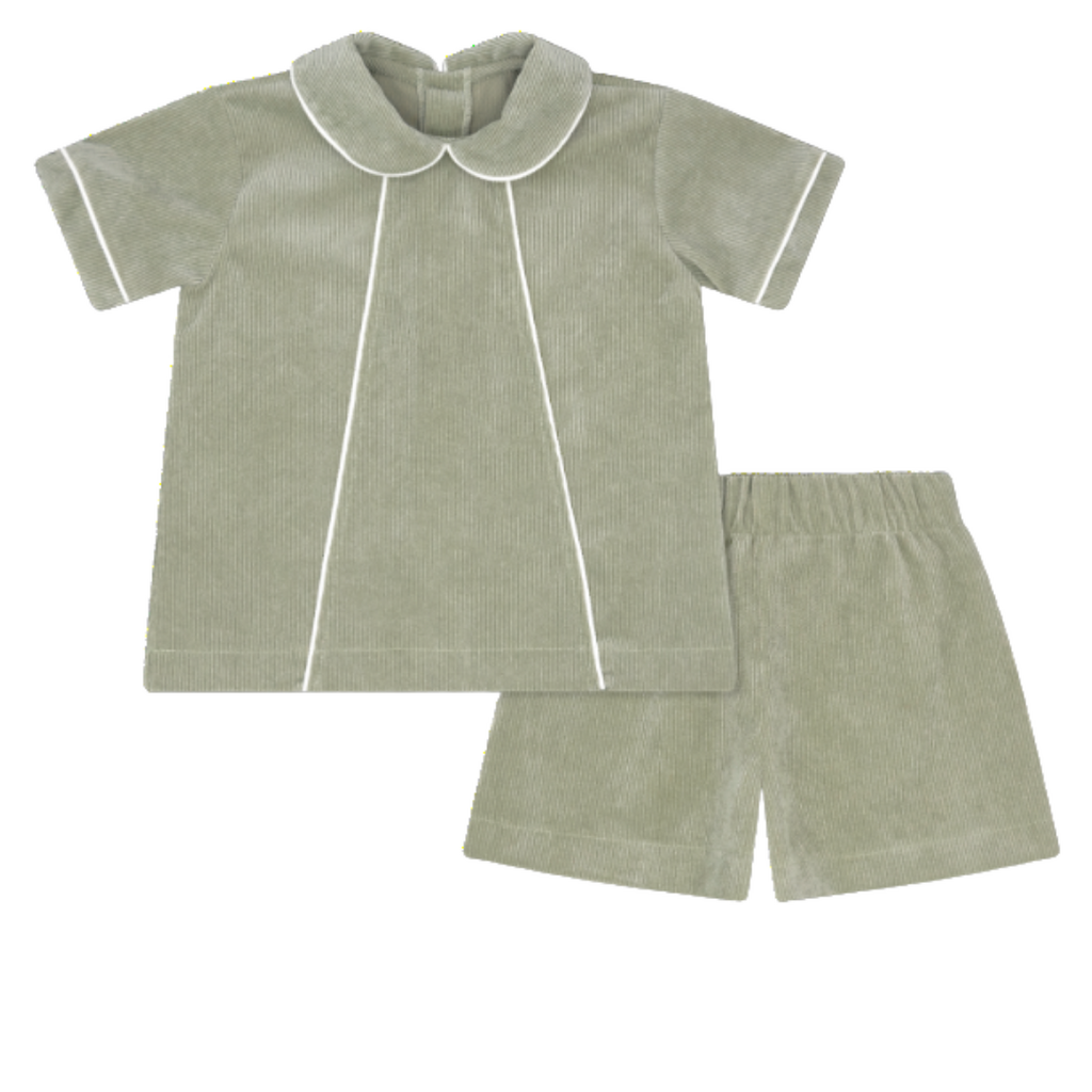 LULLABY SET ADAM SHORT SET-SWEETGRASS CORDUROY