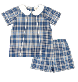 LULLABY SET ADAM SHORT SET-WALNUT HILL PLAID