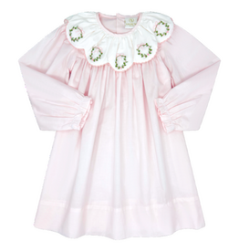 LULLABY SET CHLOE DRESS-BLESSINGS PINK BATISTE, WREATH