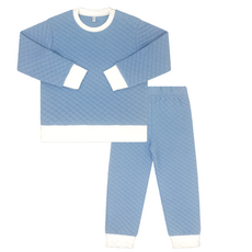 LULLABY SET HARRIS QUILTED PLAYSUIT-BAYLOR BLUE