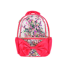 PACKED PARTY "Audrey" Bow & Jewels Confettie Clear Backpack