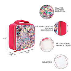 PACKED PARTY "Audrey" Bow & Jewels Confettie Insulated Lunchbox