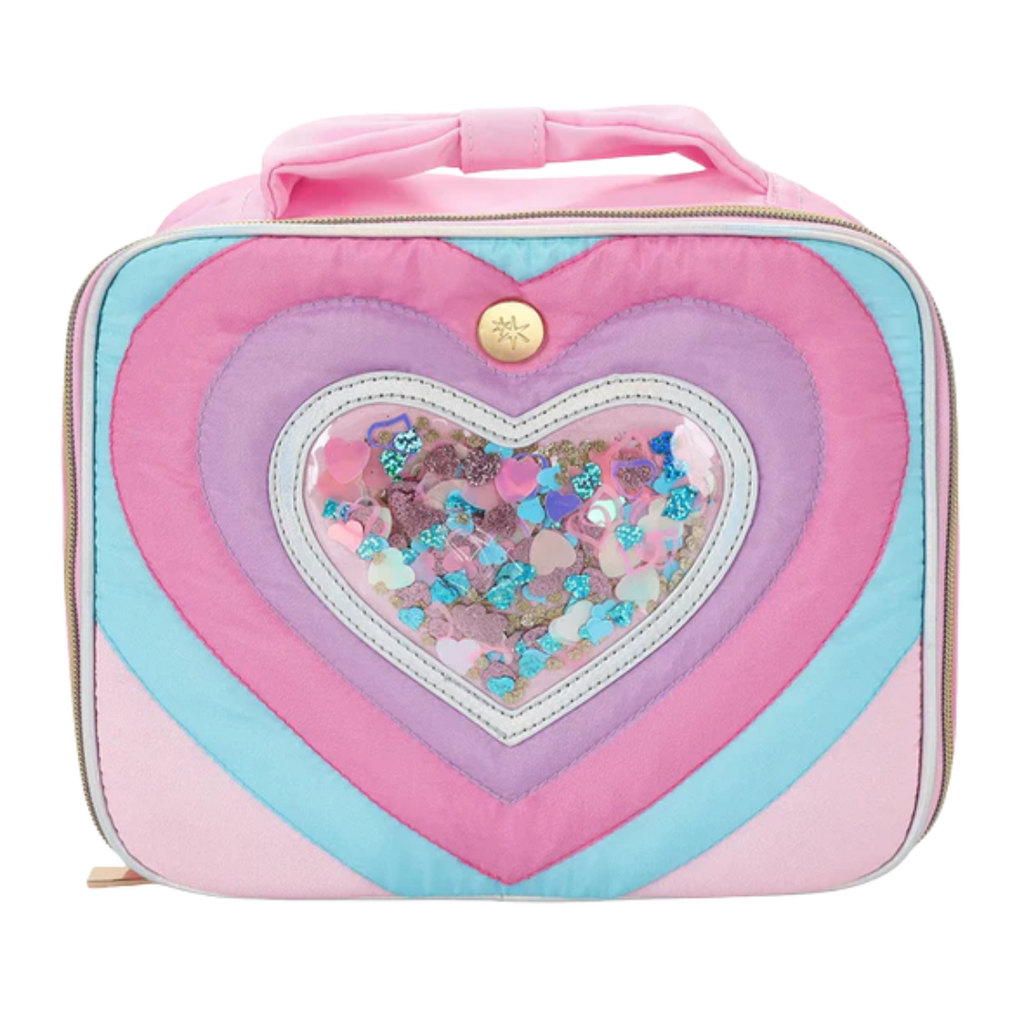 PACKED PARTY "Taylor" Quilted Confetti Hearts Insulated Lunchbox