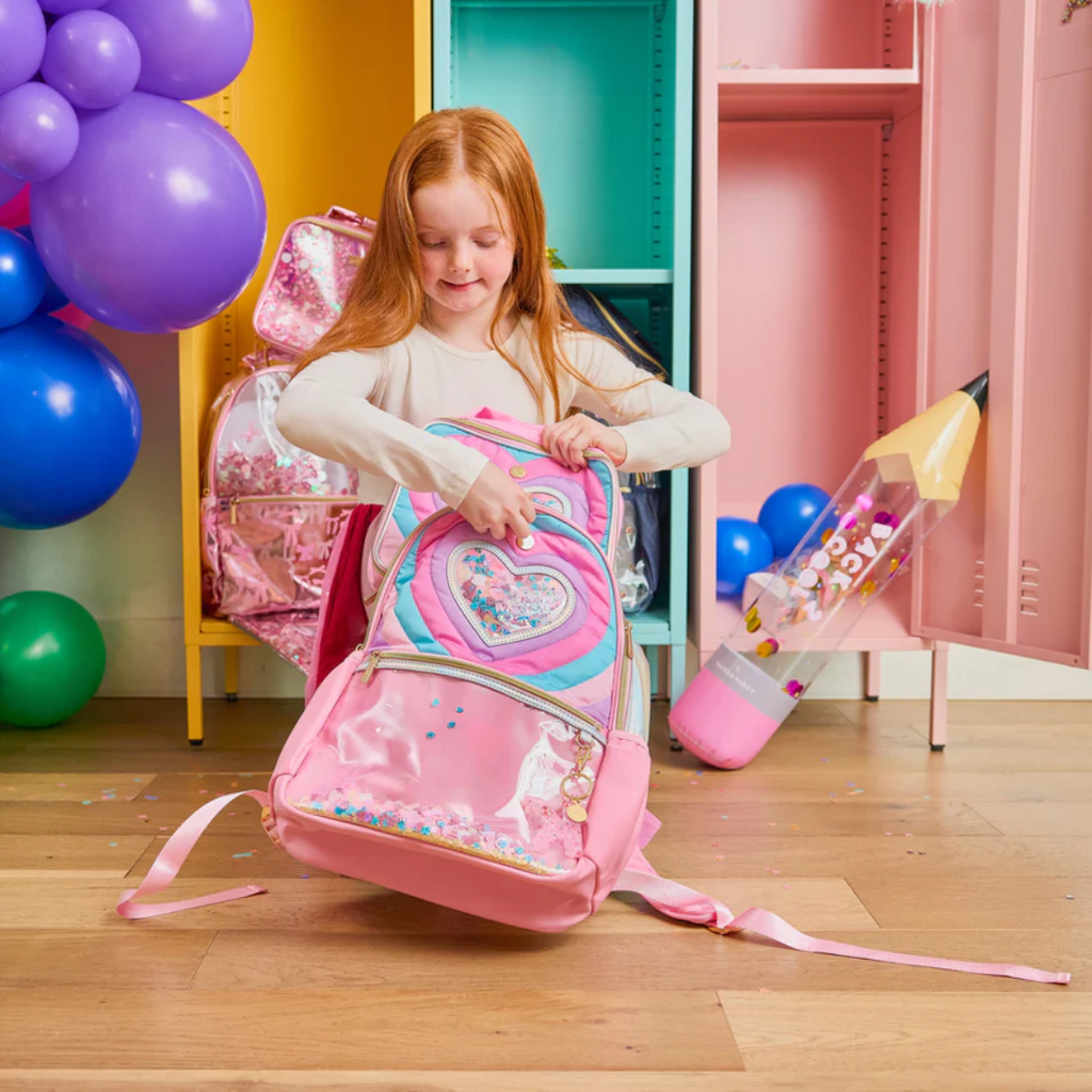 PACKED PARTY "Taylor" Quilted Confetti Hearts Insulated Lunchbox