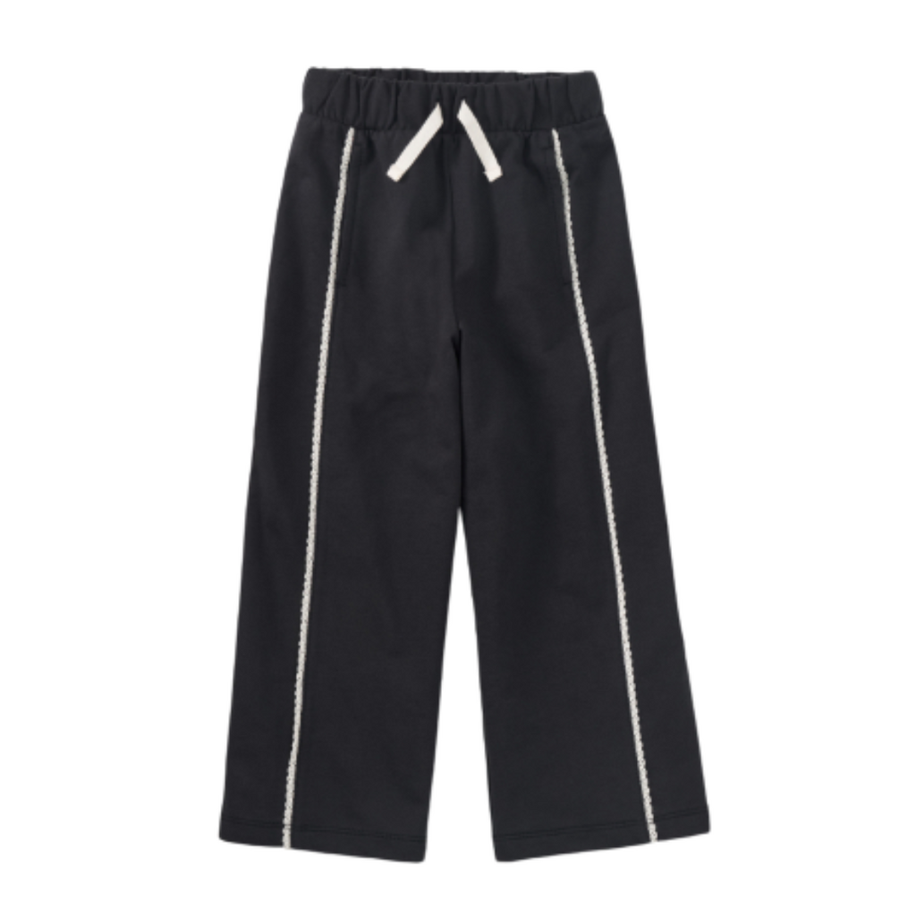 LACE TRIM TRACK PANTS Jet Black