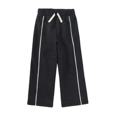 LACE TRIM TRACK PANTS Jet Black
