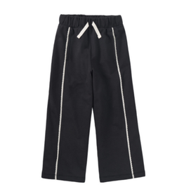 LACE TRIM TRACK PANTS Jet Black