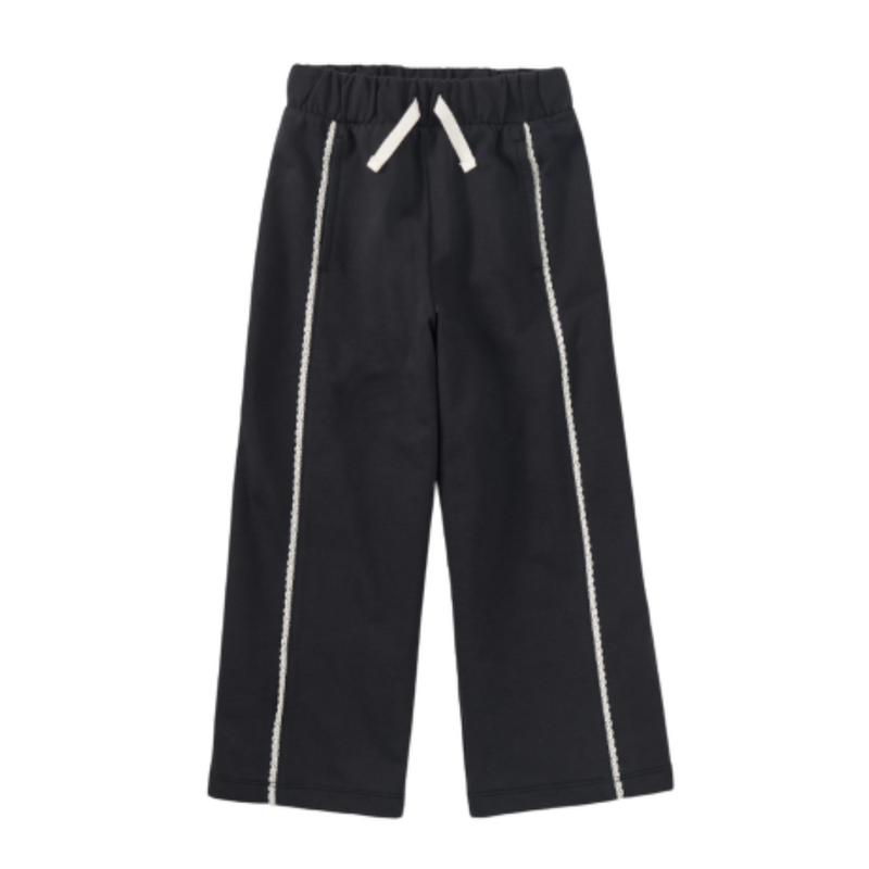 LACE TRIM TRACK PANTS Jet Black