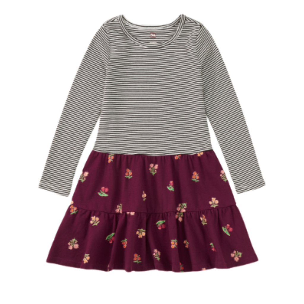 TIERED SKIRTED TWIRL DRESS Midnight Posy