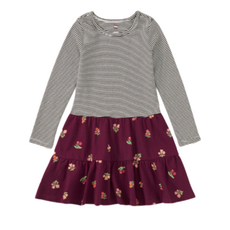TIERED SKIRTED TWIRL DRESS Midnight Posy