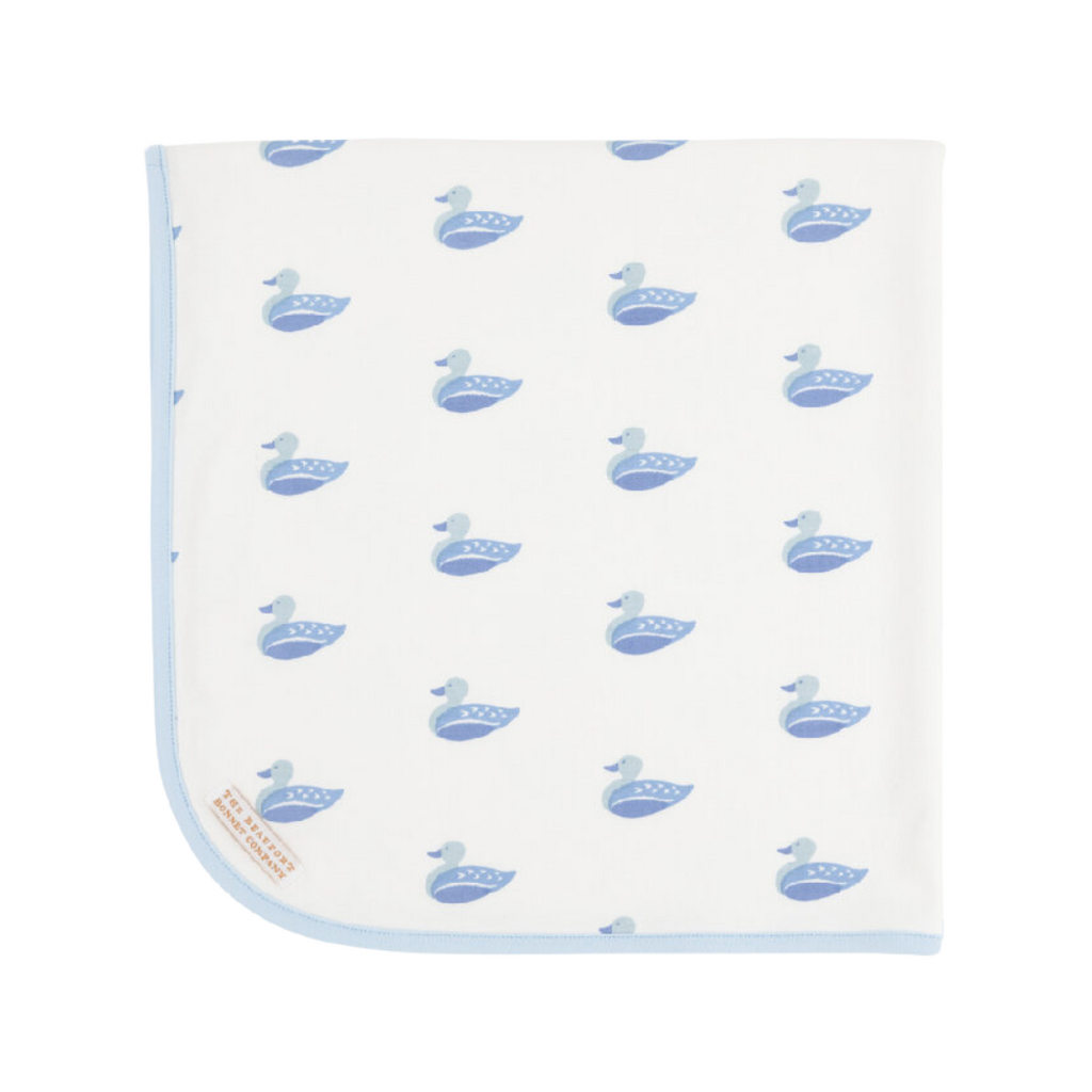 THE BEAUFORT BONNET COMPANY BABY BUGGY BLANKET - Merrimack Quack Quacks/Buckhead Blue