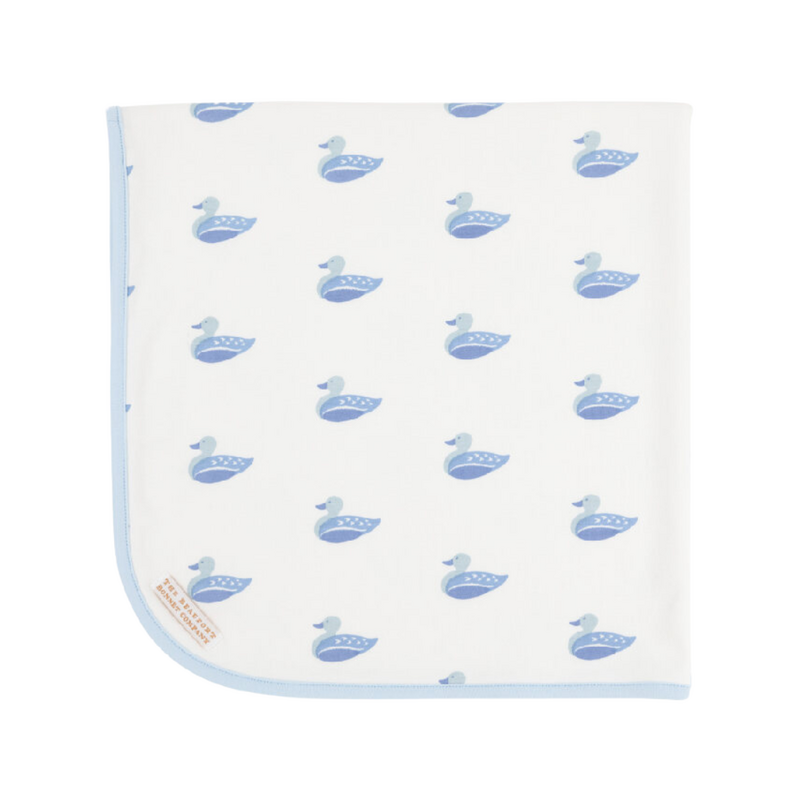 THE BEAUFORT BONNET COMPANY BABY BUGGY BLANKET - Merrimack Quack Quacks/Buckhead Blue