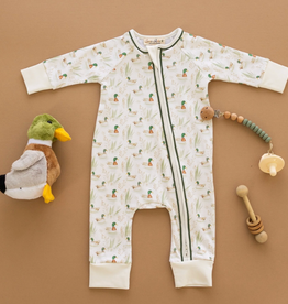 LUNA+ARLO Mallard's Pond Zip Playsuit Moss