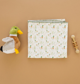 LUNA+ARLO Mallard's Pond Swaddle Blanket Moss