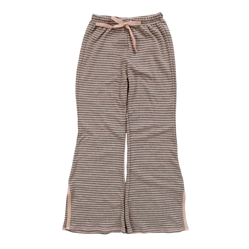 T2LOVE OPEN SLITED FLAIR PANT NUDE