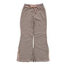 T2LOVE OPEN SLITED FLAIR PANT NUDE
